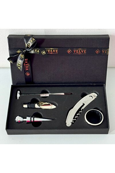 velve Σετ 5 τεμαχίων VLV για άνδρες, ανοιχτήρι, κρίκος, μεταλλικό πώμα, στόμιο με πώμα και θερμόμετρο