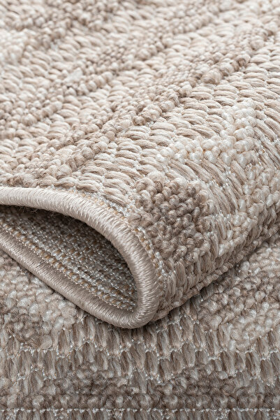 Estiva Home Kahve Krem Yumuşak Dokulu Halı Kilim Bukle Salon Mutfak Koridor Yolluk Dokuma Makine Halısı