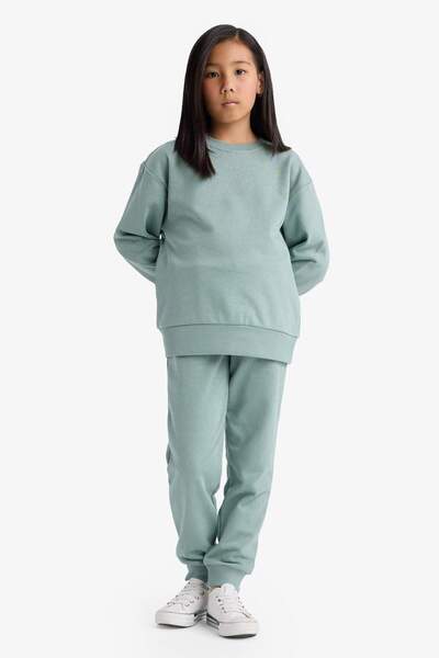 DeFacto Kız Çocuk Standart Fit Basic Düz Beli Lastikli Okul Jogger Eşofman Altı Y1226A625AU