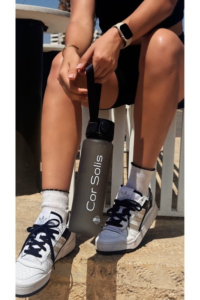 Cor Solis Sports Flask |   1 Liter Tritan Water Bottle |   Locking Lid, Bpa-Free, Odor-Free, Premium Silky Exterior Surface