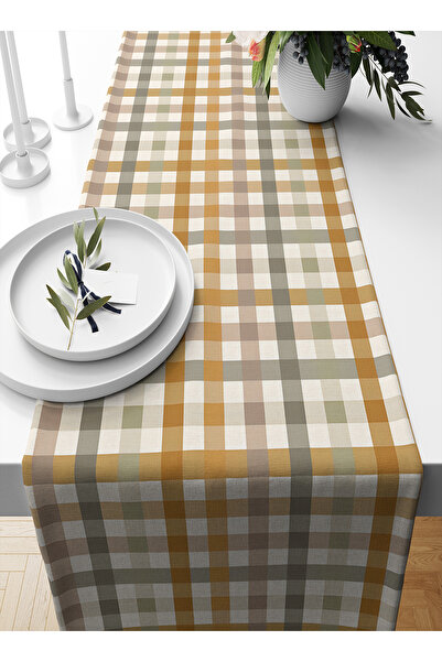 Bertille Home Φθινοπωρινή καρό σειρά 140x40 cm Digital Printed Runner (Hallow...