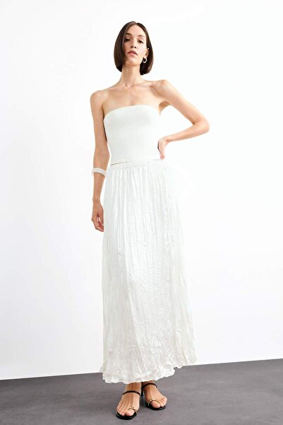 DeFacto Fustă maxi din satin cu talie elastică Relax Fit G0387AX25SM