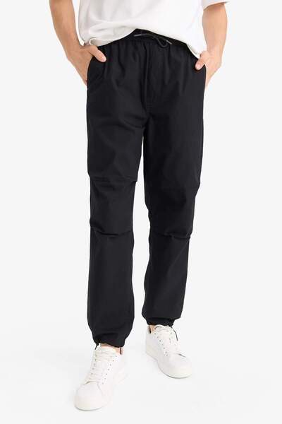 DeFacto %100 Pamuk Wide Leg Beli Bağcıklı Lastikli Paraşüt Jogger Pantolon E8729AX25AU