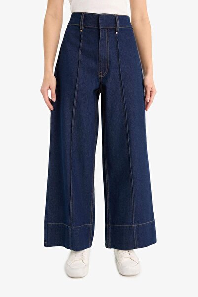 DeFacto Pantaloni scurti de blugi cu talie înaltă, cu picioare largi, E7765AX25AU