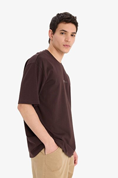 DeFacto Μπλουζάκι με κοντό μανίκι από 100% βαμβάκι Vikings Valhalla Boxy Fit με άνετο κοψίματο με λαιμόκοψη και στάμπα στην πλάτη E9294A