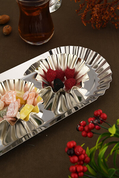AKSESUAR EVRENİ Carlotta Stainless Kayak Mode Multi-Purpose Presentation Tray Set