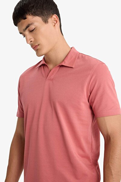 DeFacto Regular Fit Polo Neck Fine Texture Short Sleeve T-Shirt F8477Ax25Au