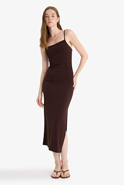 DeFacto Bodycon Bodycon Μίντι Φόρεμα με λουράκια F9503AX25HS