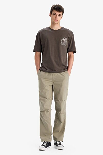 DeFacto %100 Pamuk Wide Leg Beli Bağcıklı Lastikli Paraşüt Jogger Pantolon E8729AX25AU