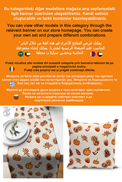 Bertille Home Sonbahar Serisi 140x40 Cm Dijital Baskılı Runner (Halloween Autumn)