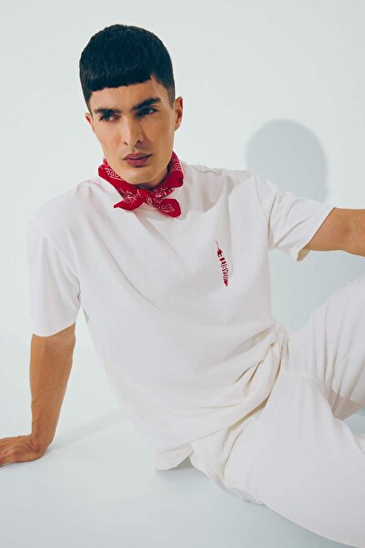 DeFacto 100% Cotton Boxy Fit Crew Neck Back Printed Short Sleeve T-Shirt F8568Ax25Hs