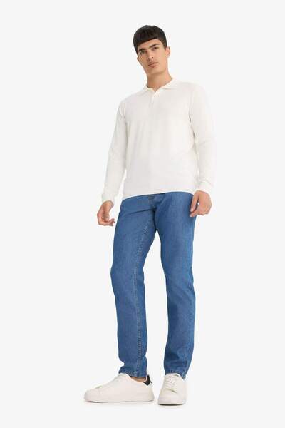 DeFacto %100 Pamuk Tapered Fit Daralan Paça Jean Pantolon F8016AX25AU