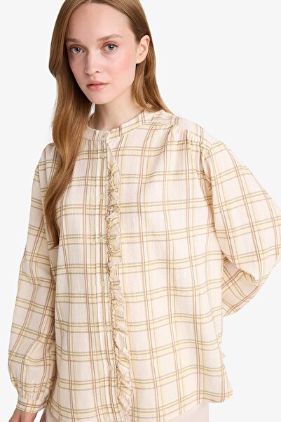 DeFacto Relax Fit Ekose Desenli Uzun Kollu Tunik F4868AX25AU