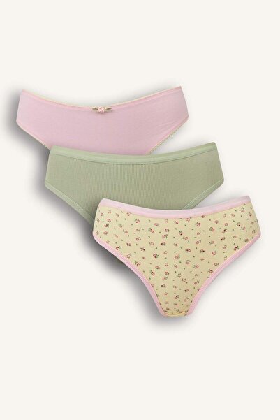 DeFacto Ribana 3-Pack Brief Panties-Fall in Love F3076Ax25Au