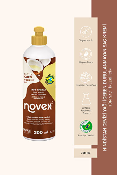 NOVEX Coconut Oil - Leave-In Conditioner with Coconut Oil for Dry and Damaged...