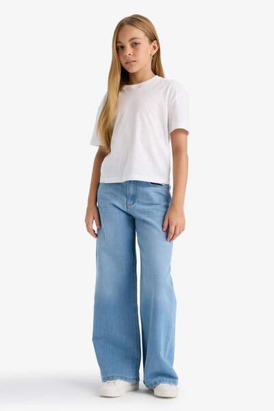 DeFacto Pantaloni de blugi pentru fete cu picioare late E5881A825AU