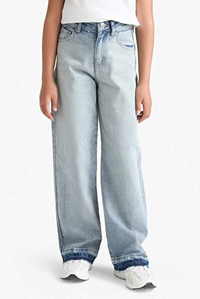 DeFacto Kız Çocuk 90's Wide Leg Geniş Paça Okul Jean Pantolon F7540A825AU