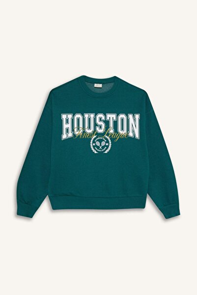 DeFacto Girl's Relax Fit Crew Neck Printed Sweatshirt E8894A825Au