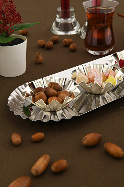AKSESUAR EVRENİ Carlotta Stainless Kayak Mode Multi-Purpose Presentation Tray Set