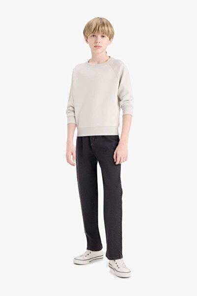 DeFacto Αγόρι Παιδικό Crew Neck Basic Solid Σχολικό Φούτερ E8415A825AU