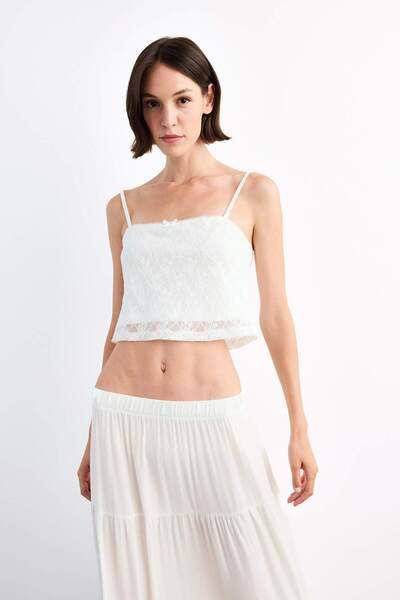 DeFacto Fitted Lace Undershirt F9158Ax25Sm