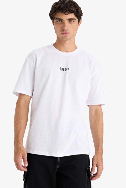 DeFacto Tricou cu mânecă scurtă, 100% bumbac, cu decolteu rotund, cu imprimeu pe spate F8649AX25HS