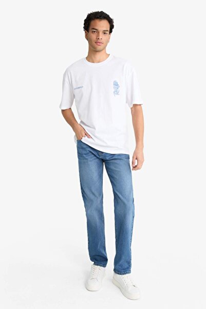 DeFacto Tricou cu mânecă scurtă, 100% bumbac, cu decolteu rotund, cu imprimeu pe spate F8595AX25HS