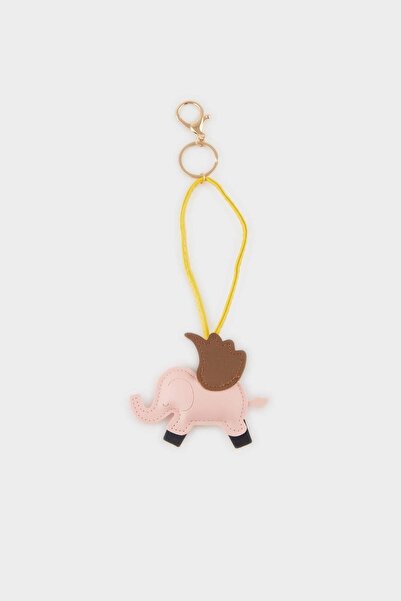 DeFacto Women's Pink Elephant Charm Keychain F1720Axns