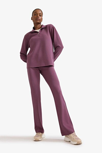 DeFacto DeFactoFit Oversize Geniş Kalıp Yarım Fermuarlı Dik Yaka Modal Sweatshirt D7126AX25AU