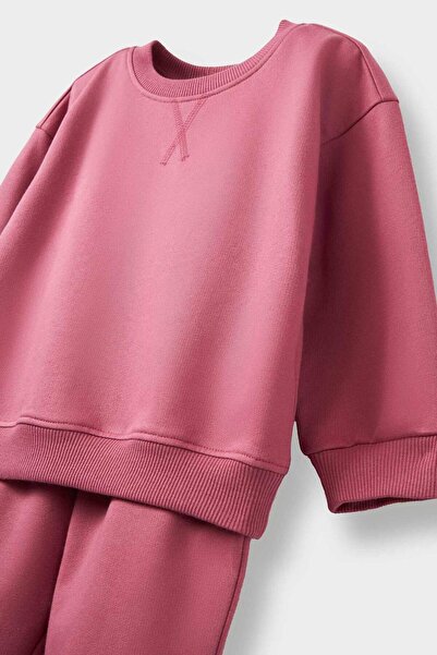 DeFacto Kız Bebek 2'li Takım İçi Yumuşak Tüylü Sweatshirt Eşofman Altı E8360A525AU