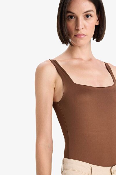 DeFacto Kare Yaka Basic Düz Çıtçıtlı Body F8245AX25HS