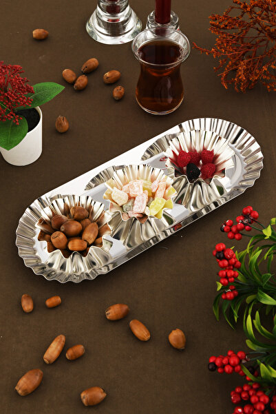 AKSESUAR EVRENİ Carlotta Stainless Kayak Mode Multi-Purpose Presentation Tray Set
