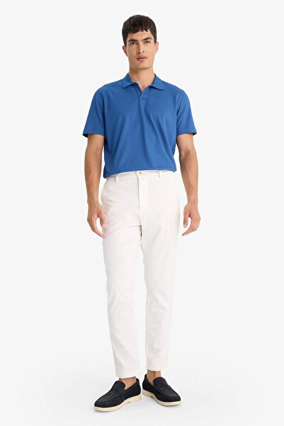 DeFacto Μπλουζάκι με κοντό μανίκι με λεπτή υφή Polo Neck Regular Fit F8477AX25AU
