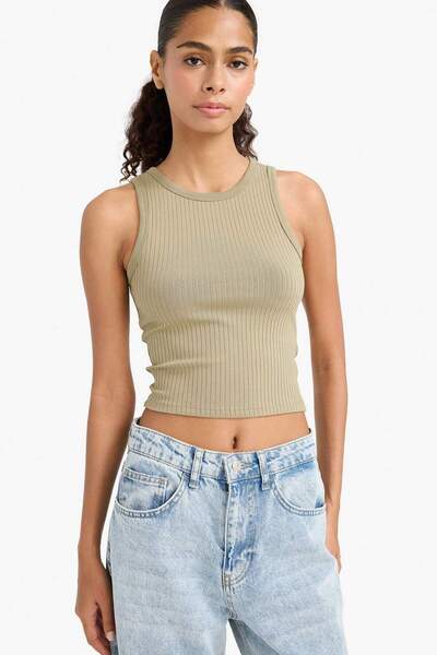 DeFacto Slim Fit Slim Fit Halter Neck Ribbed Camisole Undershirt A8859Ax25Au