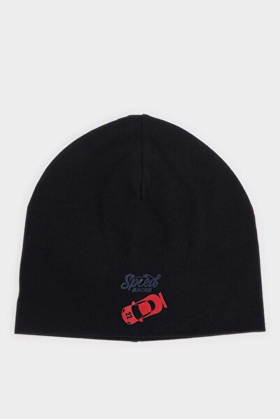 DeFacto Мъжка памучна шапка с принт F2400A825SM