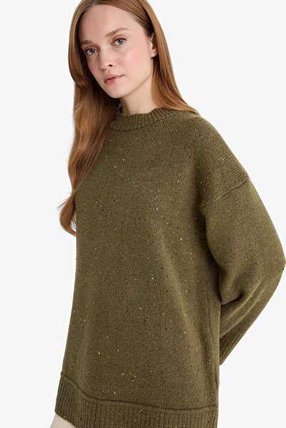 DeFacto Loose Fit Bisiklet Yaka Triko Tunik F3242AX25WN