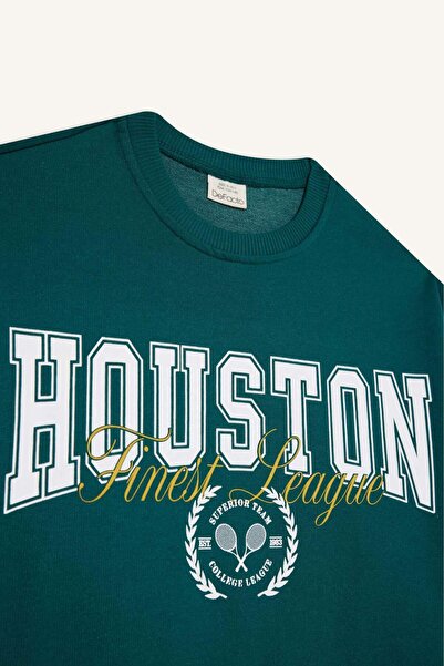 DeFacto Girl's Relax Fit Crew Neck Printed Sweatshirt E8894A825Au