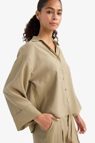 DeFacto Loose Fit Uzun Kollu Gömlek E9007AX25AU