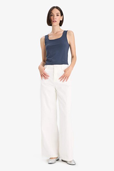 DeFacto Slim Fit Slim Fit Basic Plain Square Collar Undershirt C2622Ax25Au