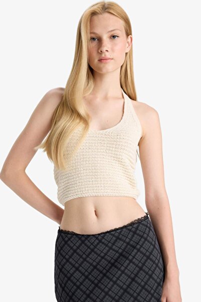 DeFacto Slim Fit Dar Kesim Halterträger Stricktop F8367AX25HS