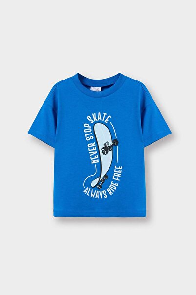 DeFacto Tricou cu mânecă scurtă imprimat cu gât pentru bebeluși E1001A525SM