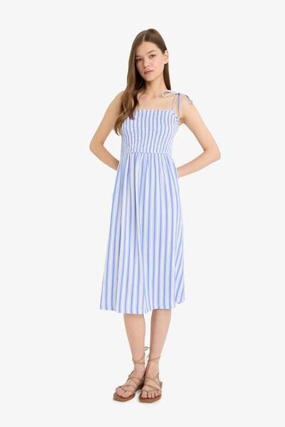 DeFacto Rochie midi cu bretele înfășurate cu dungi Coool F7159AX25SM