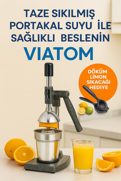ViATOM Limon Sıkacağı Hediyeli Ev Tipi Nar Sıkacağı Kollu Meyve Presi Narenciye Sıkacağı