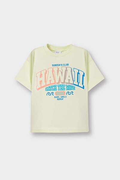 DeFacto Baby Boy Crew Neck Printed Short Sleeve T-Shirt E1076A525Sm