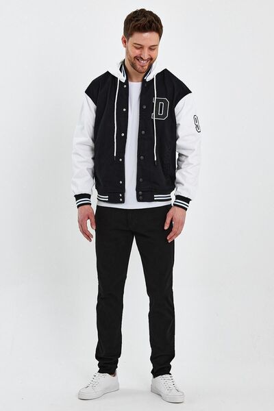 DAMGA JEANS Джинсове студентське пальто з капюшоном білий