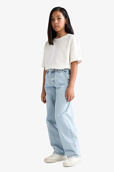 DeFacto Kız Çocuk Baggy Fit Geniş Paça Jean Pantolon E9833A825AU