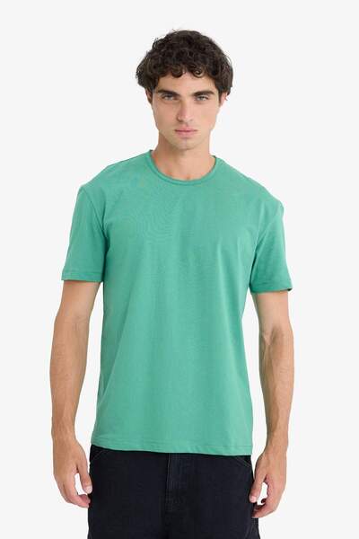 DeFacto Μπλουζάκι από βαρύ ύφασμα με κοντό μανίκι από 100% βαμβάκι D5481AX25SP