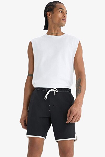 DeFacto DeFactoFit Regular Fit Esnek Dokulu Kısa Boy Deniz Şortu D9631AX25HS