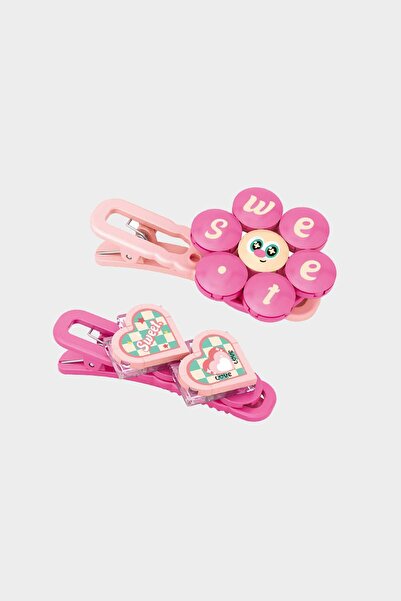 DeFacto Girl's 2-Piece Heart and Flower Hair Clip F1677A8Ns