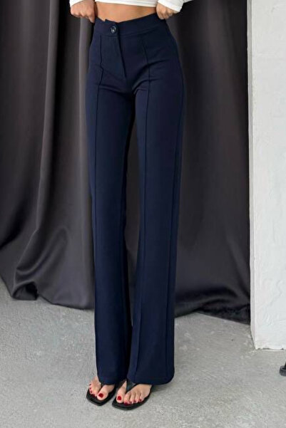 Mogi Butik Kadın Yüksek Bel Toparlayıcı Ispanyol Paça Palazzo Pantolon 3021